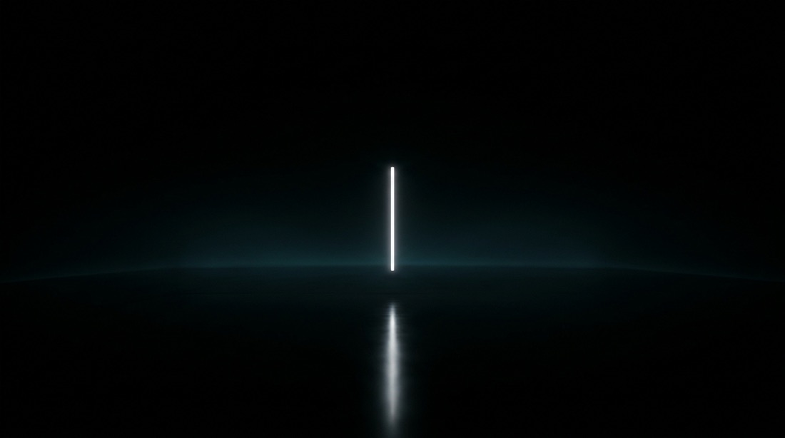 Una línea de luz en un espacio oscuro
